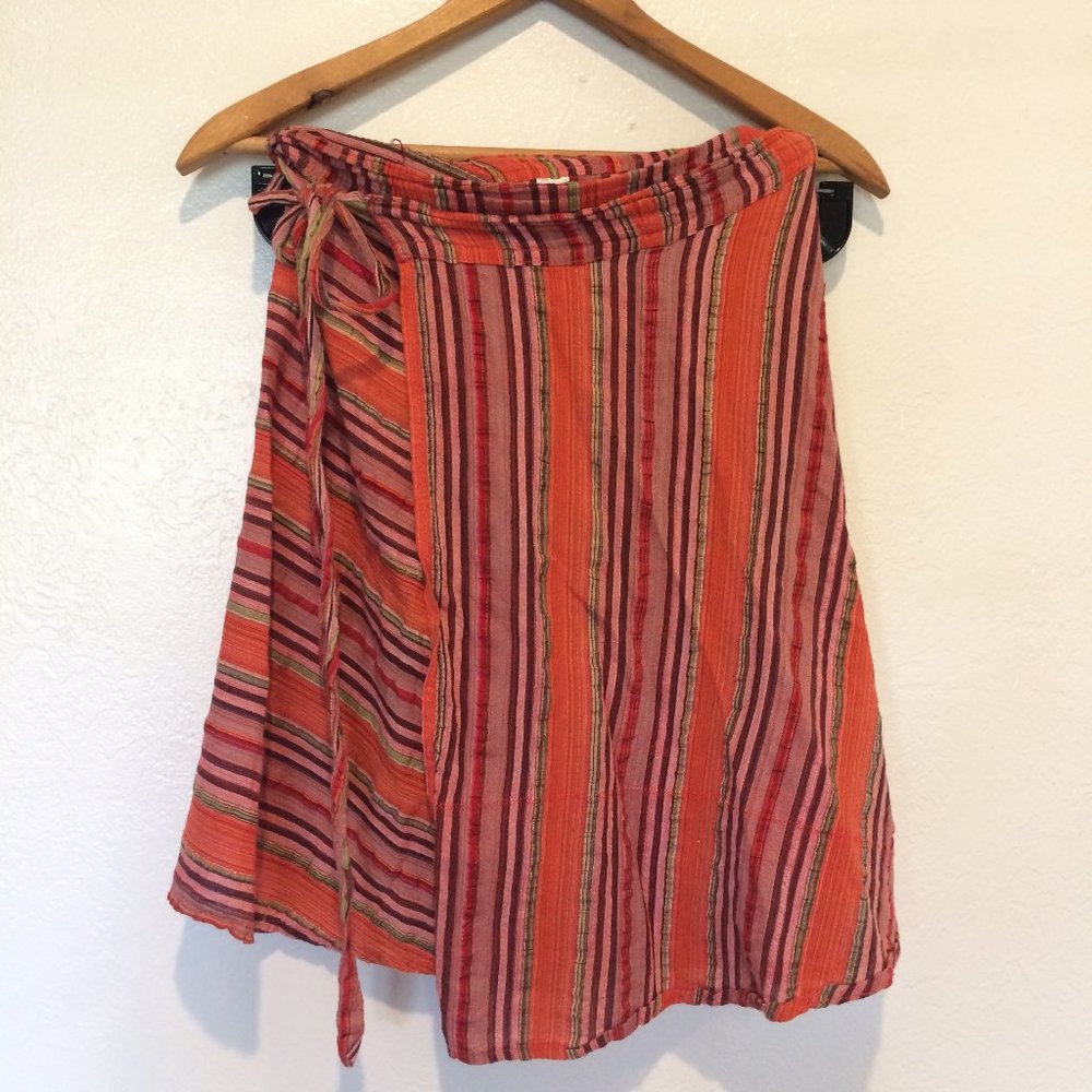 Wrap Skirt in Multi-Colored Stripes